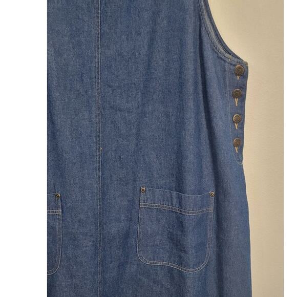 Susan Bristol Jean Dress Womens X-Large Knee Length Dark Blue Denim Vintage - Picture 5 of 8